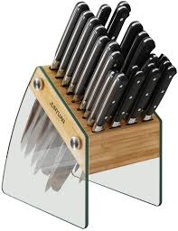 23 slot clear knife block without