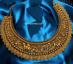 antique gold pallaki necklace indian