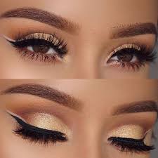 gold eye makeup double eyeliner