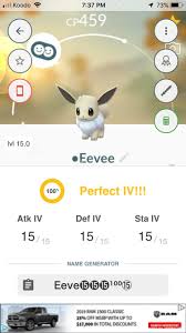 I Lucked Out And My Shiny Eevee From The Pokemongoivs