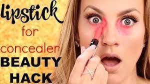 red lipstick to cover dark under eye