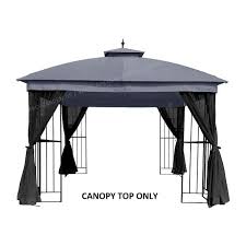 Apex Garden Replacement Canopy Top For Garden Treasures 10 X 10 Brown Metal Square Semi Gazebo Model L Gz038pst F Gray