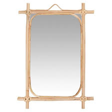 Mirror With Curved Bamboo Edge