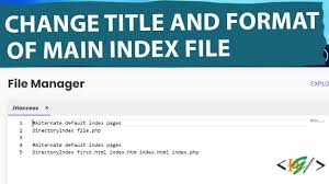 file format of the main index file
