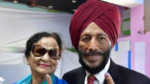 Milkha singh with wife nirmal kaur (photo/ jeev milkha singh instagram). Hospital Officials Refute Death Reports Say Milkha Singh Is Stable Newsbytes