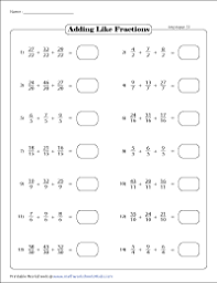 Let's say you have to add the fractions 1/3 and 2/5. Adding Three Fractions Worksheets