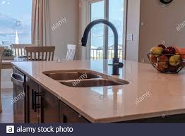 kitchen island with double basin