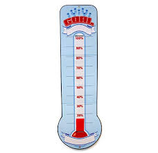 Goal Setting Thermometer Chart Reusable Dry Erase Goal Chart With Adjustable Goal Tracking Red Ribbon Tri Folds For Easy Storage 48 X 11 With