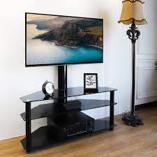 modern black glass tv stand for tvs up