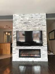 stone accent walls fireplace tv wall