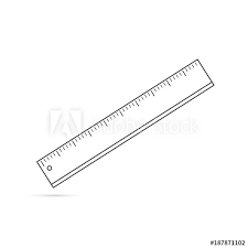 Carved Silhouette Flat Icon Simple Vector Design Ruler