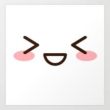 Cute Anime Japanese Emoji Emoticon Excited Face Art Print By Poser_boy