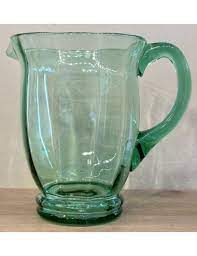 Water Jug Jug Unmarked Green Glass