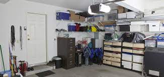 garage with a portable air conditioner