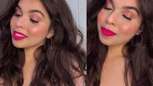 eye makeup with bright pink lipstick ii