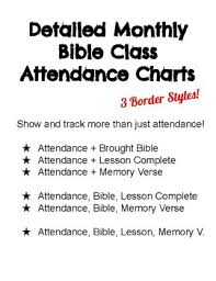 Detailed Monthly Bible Class Attendance Chart Blank