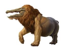 Ammit is a demon creature that has the head of a crocodile the upper body  of a lion with huge mane and lower body of a hippo. It eats evil souls. The