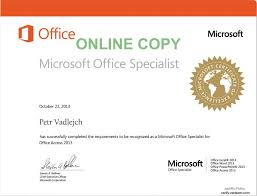 Certificates Itlektor Cz Ms Office Specialist
