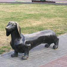 Bronze Dachshund Garden Memorial Statue