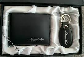 Leather Wallet And Keychain Name Wallet