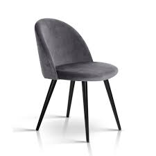 Modern & contemporary kitchen & dining room chairs : 2x Dining Chairs Velvet Chair Seat Cafe Office Modern Iron Legs Dark Grey Velvet Dining Chairs Modern Dining Chairs Dining Chairs