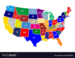 states america with colorful vector image