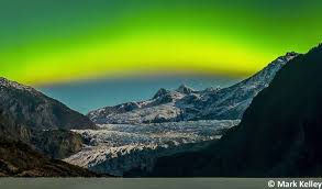 northern lights mendenhall glacier