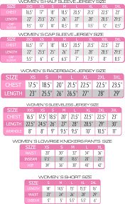 Custom Team Jerseys Womens Size Chart Custom Sublimated