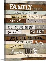 Family Rules Wall Art Canvas Prints