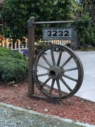 Wagon Wheel Address Yard Decoration