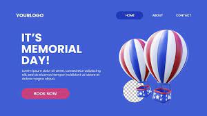 landing page template memorial day 3d