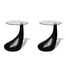 2 black side end tables small coffee