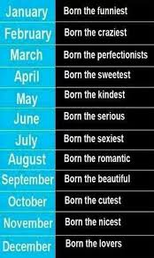 Birthday Month Chart September Born October Born