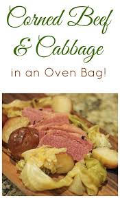 corned beef and cabbage in an oven bag