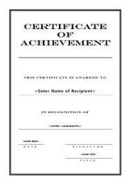 Free Printable Certificates Of Achievement