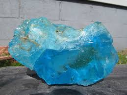 Slag Glass Chunk Slag Glass Rock Blue