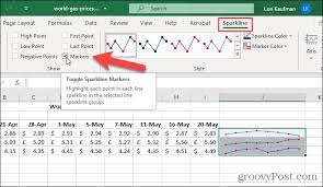 how to use excel sparklines mini charts