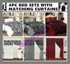 4pc flocked damask complete bedding set