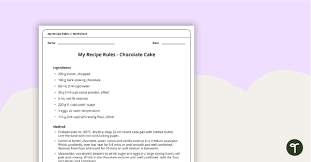 my recipe rules merement worksheet