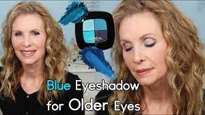 how to wear blue eyeshadow over 50
