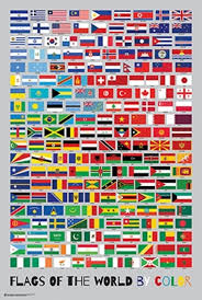 Details About Flags Of The World By Color Reference Chart Poster 24x36 Inch