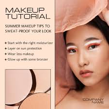 makeup tutorial ad with woman with