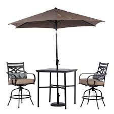 Outdoor Dining Set With Tan Cushions