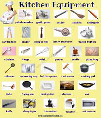 What are the essential tools. Kitchen Equipment Useful List Of 55 Kitchen Utensils With Picture English Study Online Kitchen Equipment Kitchen Utensils List Kitchen Utensils