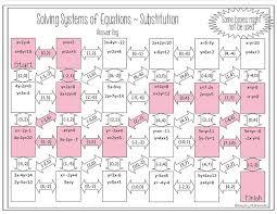 Substitution Worksheet Maze Activity