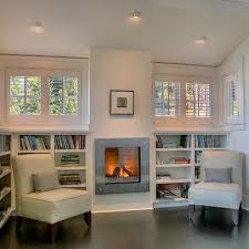 Built In Gas Heater And Shelves Design