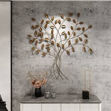 Metal Blowing Leaves Home Wall Decor