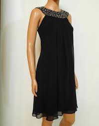 Js Boutique Black New Beaded Collar Chiffon Trapeze Short Cocktail Dress Size 8 M 75 Off Retail