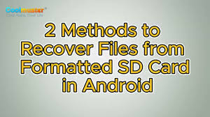 to recover files from formatted sd card