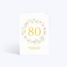 Easy to customize and 100% free. Floral Wreath 80th Birthday Birthday Card Papier